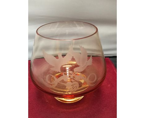 A CAITHNESS CRYTAL ANNIVERSARY VASE 