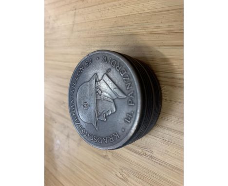 A 14TH PANZER DIVISION SNUFF BOX DIA:5CM 