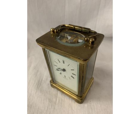 A VINTAGE HENLEY FIVE GLASS BRASS CARRIAGE CLOCK 