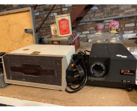 TWO VINTAGE SLIDE PROJECTORS 