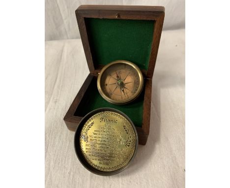 A BOXED BRASS 'WHITE STAR LINE' COMPASS 