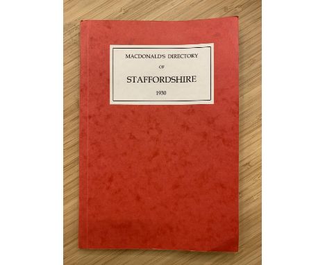 A VINTAGE MACDONALD'S DIRECTORY OF STAFFORDSHIRE DATED 1930 
