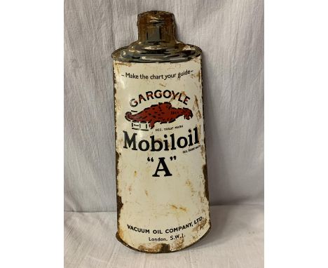 A 'GARGOYLE MOBILOIL "A" ' ENAMEL SIGN 40CM X 15CM 