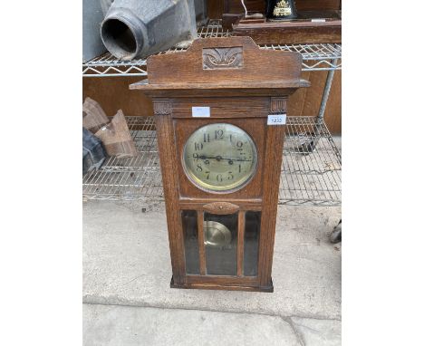 A DECORATIVE WOODEN VIENNA WALL CLOCK 