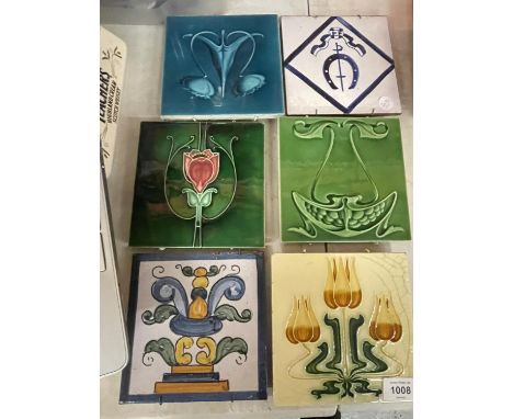 SIX DECORATIVE CERAMIC TILES 