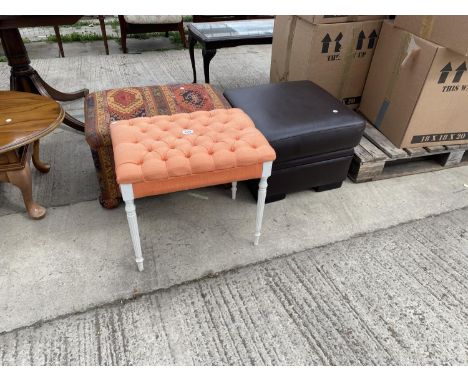 A DRESSING STOOL POUFFE AND OTTOMAN 