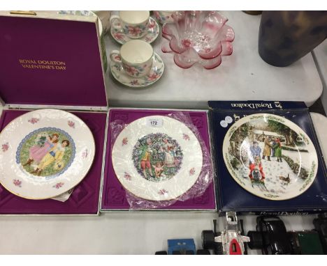 THREE BOXED ROYAL DOULTON COLLECTORS PLATES 