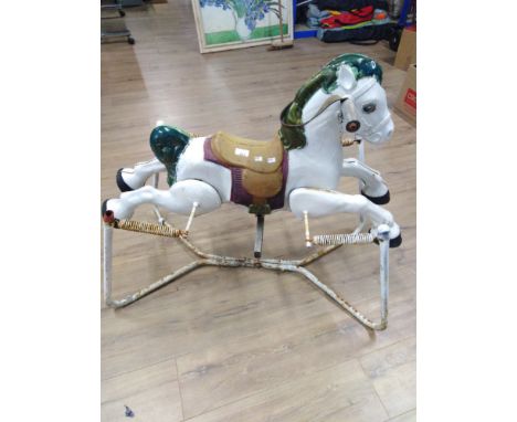 VINTAGE 1950S TIN PLATE ROCKING HORSE