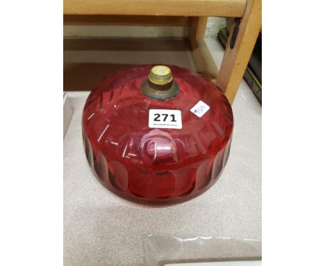 ANTIQUE RUBY OIL LAMP BOWL