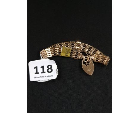9CT GOLD GATE BRACELET 14.6G