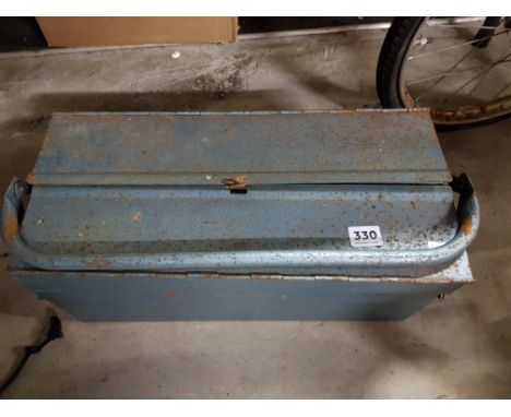 OLD METAL TOOLBOX AND CONTENTS