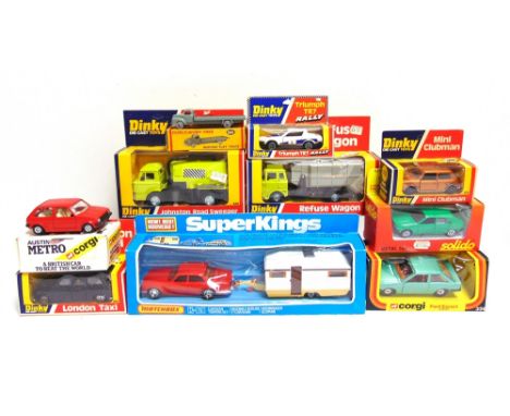 ASSORTED DIECAST MODEL VEHICLES  comprising a Dinky No.978, Bedford Refuse Wagon, lime green, grey, and black; Dinky No.449, 