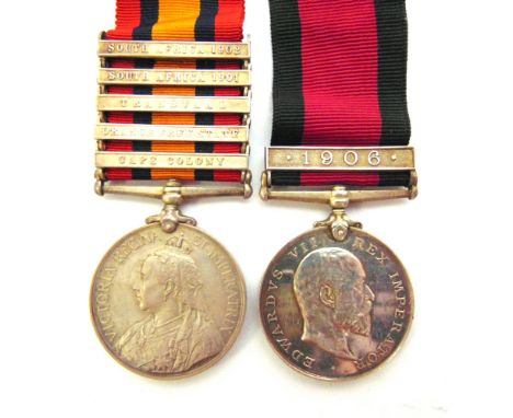 A GROUP OF TWO MEDALS TO CORPORAL S.W. BELL, ROYAL ENGINEERS, LATER TRANSVAAL MOUNTED RIFLES  comprising a Queen's South Afri