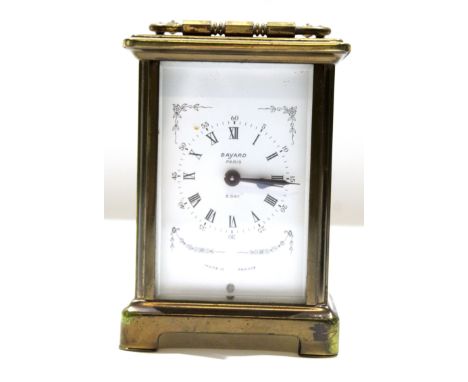Brass carriage clock, Bayard of Paris, 11cm high  