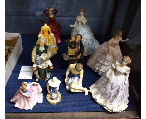Quantity of Royal Doulton figurines including "Invitation", HN2170, "River Boy" HN2128, "Treasure Island" HN2243, "The Clock 