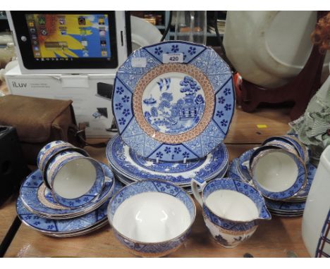 A vintage part tea service by Alfred Meakin old willow