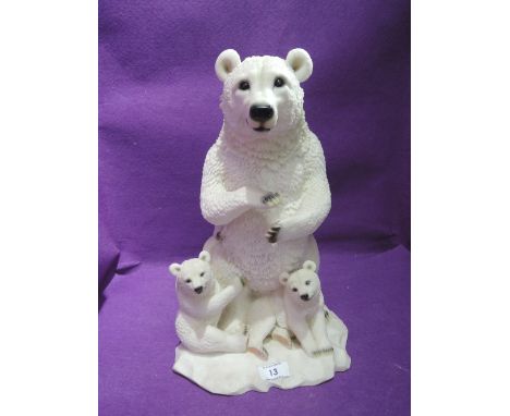 A vintage figure of polar bear and culbs