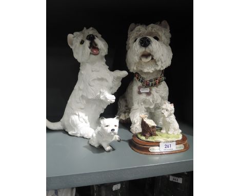 A selection of vintage West highland Terrier figures and figurines