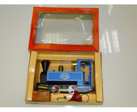 SM32 Scale Model Railways: A MAMOD SL2 live steam 0-4-0 locomotive in blue livery - VG appears barely used in G box with acce