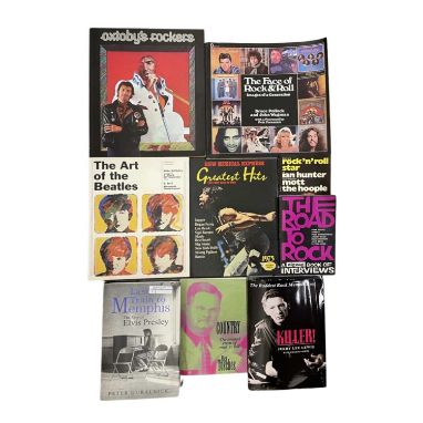 A mixed lot of various rock 'n' roll interest books, to include: - Oxtoby's Rockers: The Eternal Fan. David Sandison. 1978: P