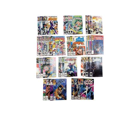 A mixed lot of vintage 1980s Marvel comic book series, to include: - Cloak and Dagger: Issues 1-4 - Falcon: Issues 1-4 - Garg