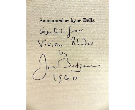 [MODERN FIRST EDITIONS].  POETRY Betjeman, John. Summoned by Bells, first edition, Murray, London, 1960, embossed green cloth