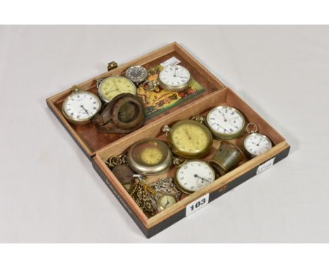 A collection of pocket watches for restoration comprising of a WWII Jaeger-LeCoultre British Military pocket watch (no winder