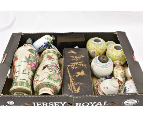 A collection of Chinese &amp; Japanese porcelain and collectables including an early 19th century Chinese famille rose tea bo