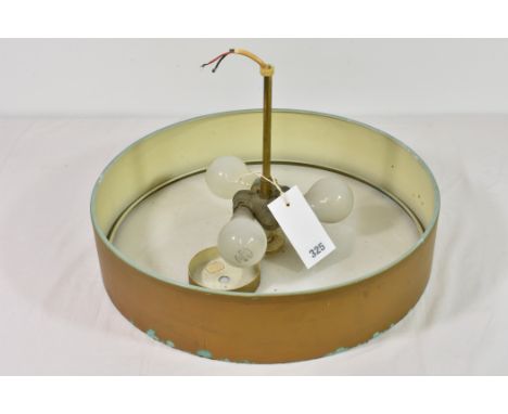 A retro 1950s painted aluminium disc ceiling light, from the Dorset home of the Poole pottery designer and artist Robert Jeff