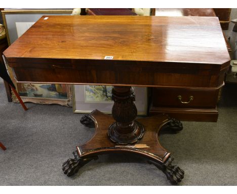 A William IV rosewood card table (a/f).