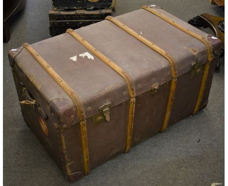 A large vintage steamer trunk (36in/91.5cm).