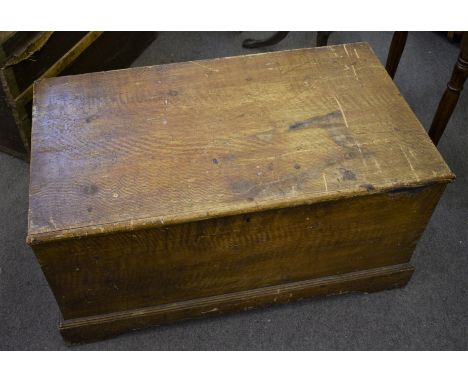 A 19th century scumble painted pie trunk with swing handles
