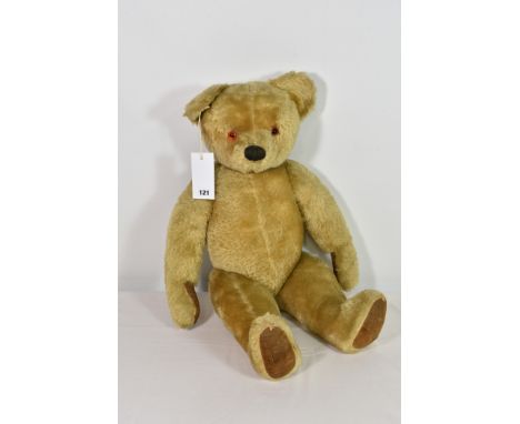 A late 1950's/early 1960's Chad Valley golden mohair stick bear, approx 70cm high.