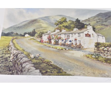A pair of signed limited edition prints by Judy Boyes"Troutbeck Postbox" and "Town End Postbox"; together with an unframed pr