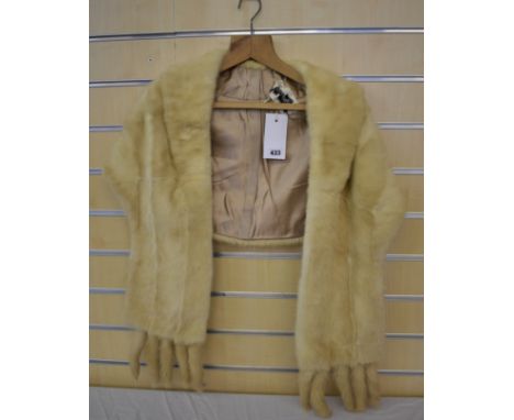 A vintage Emba lavender mink fur stole1950s, palomino colour with pale silk lining, 69in. (175cm.) long overall, very good co