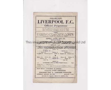 LIVERPOOL V SOUTHPORT 1944              Programme for Football League War Cup qualifying round 30/12/1944. Creased, minor tea