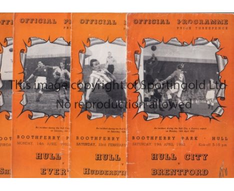 HULL CITY       Nine home programmes from 1951/52 v Nottingham Forest, Rotherham United, Barnsley, West Ham United, Queen's P