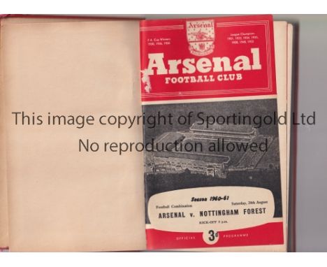 ARSENAL      Official bound volume of home programmes with red covers for season 1959/60 including all League and Football Co