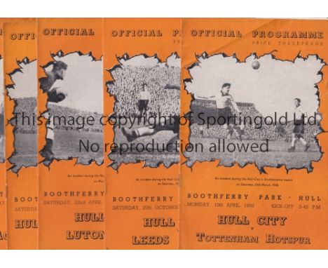 HULL CITY     Twenty two home programmes from 1949/50. Nineteen home league programmes including Tottenham Hotspur 10/4/1950 