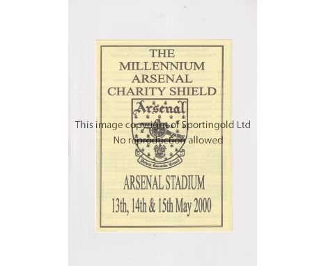 TOURNAMENT AT ARSENAL      Programme for the Arsenal Charity Shield 13-15/5/2000.    Good