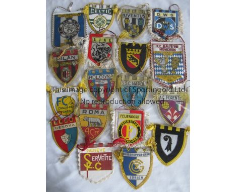 FOOTBALL MINI PENNANTS     Eighteen mini pennants from the 1960's for European football clubs including Munich 1860, Celtic, 