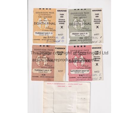 1966 WORLD CUP     All 5 tickets and a Season Ticket wallet for matches at Goodison Park 12/7 teams and score on the front, 1