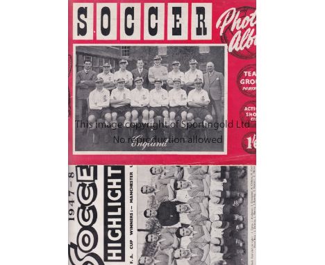 FOOTBALL PUBLICATIONS     Two magazines: Soccer Highlights 1947/8 and Soccer Photo Album late 1940's.     Generally good