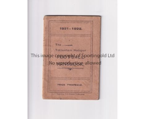 TOTTENHAM HOTSPUR       Official handbook 1921-1922, slightly worn.     Generally good