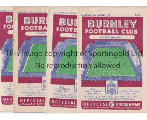 BURNLEY     Twenty four home programmes for season 1956/7 including all 22 League including v Tottenham 23/2/1957 postponed a