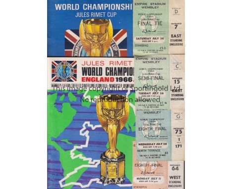 1966 WORLD CUP       1966 World Cup Tournament programme 11-30th July 1966, with programme and ticket for the World Cup Final
