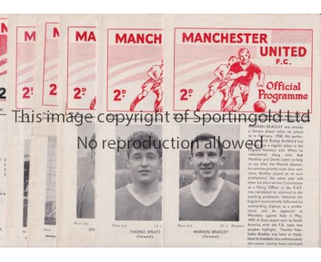 MANCHESTER UNITED     Six home programme for Central League matches 60/1 v Leeds United, Everton and Manchester City, 61/2 v 