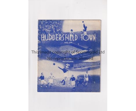 HUDDERSFIELD TOWN V BLACKBURN ROVERS 1939 FA CUP      Programme for the tie at Huddersfield 4/3/1939. Vertical crease. Genera