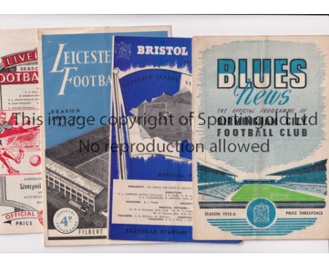 FOOTBALL PROGRAMMES 1955/6 SEASON / ONE PER HOME CLUB      A home programme for the 90 of the 92 Football League clubs missin