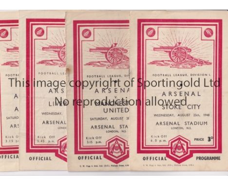 ARSENAL      Twenty two home programmes for season 1948/9 including 21 League plus FA Cup v Tottenham Hotspur. Many are sligh